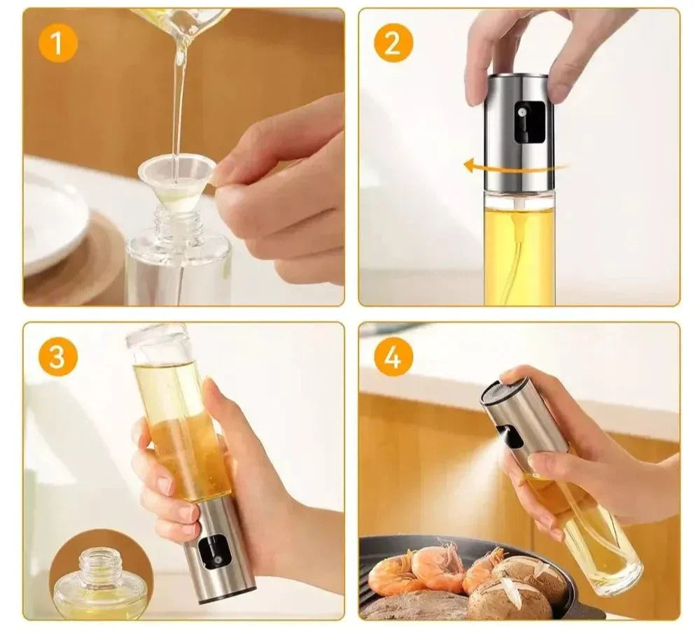 Pulverizador de Óleo de Vidro para Cozinhar - COMPRE 1 LEVE 2!