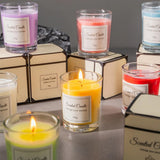 Vela Aromática de Cera de Soja em Copo de Vidro – 8 Fragrâncias