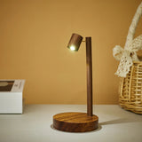 Luminária de Mesa Retrô em Madeira com Interruptor Rotativo