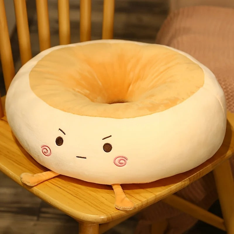 Almofada Pão Fofa – Travesseiro de Assento Kawaii Ultra Macio para Cadeira