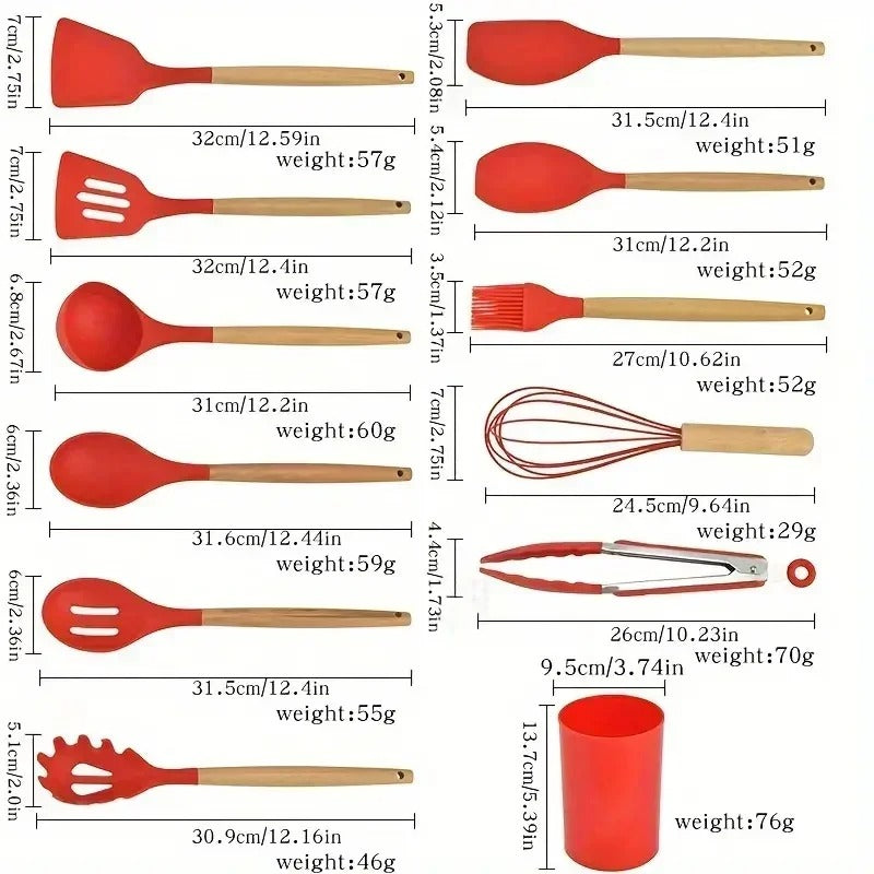 Kit Utensílios de Cozinha em Silicone