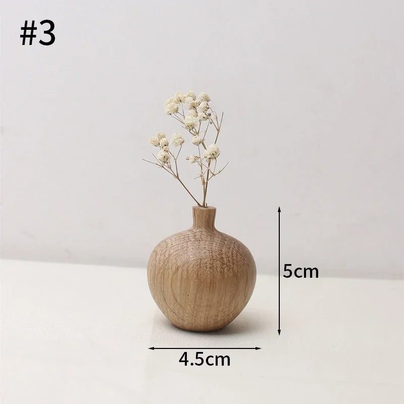 Conjunto de Vasos de Madeira Estilo Japonês – Decoração Minimalista e Natural