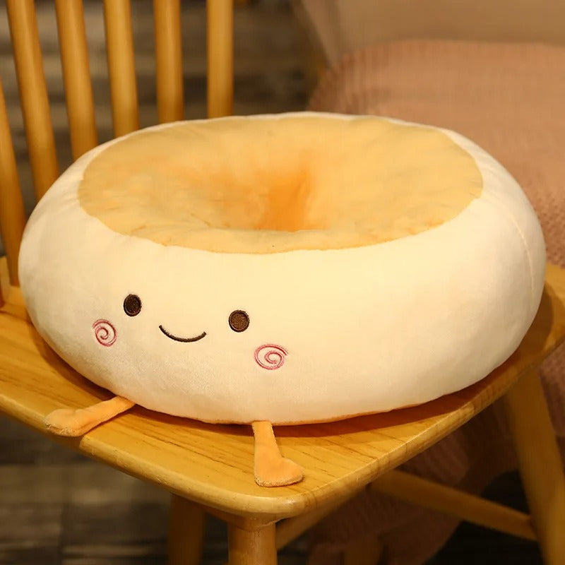 Almofada Pão Fofa – Travesseiro de Assento Kawaii Ultra Macio para Cadeira