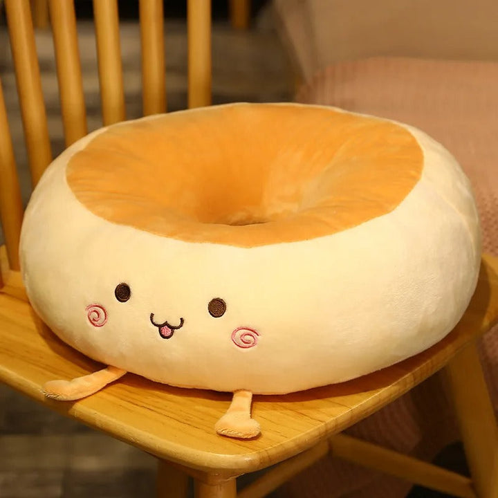 Almofada Pão Fofa – Travesseiro de Assento Kawaii Ultra Macio para Cadeira