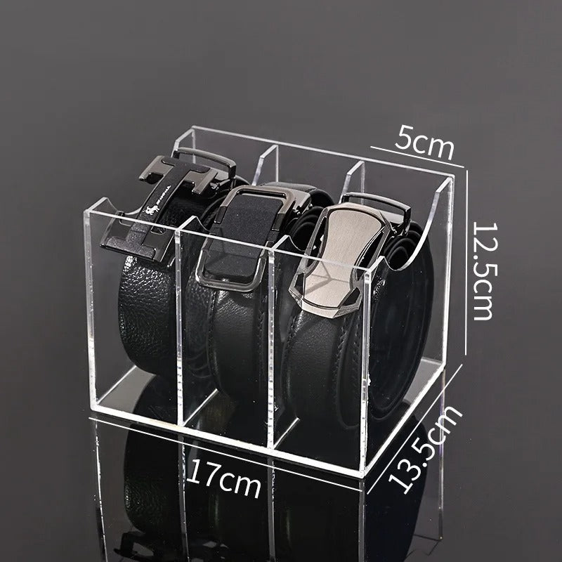 Organizador de Cintos e Gravatas em Acrílico – 3/5 Compartimentos para Armário e Closet